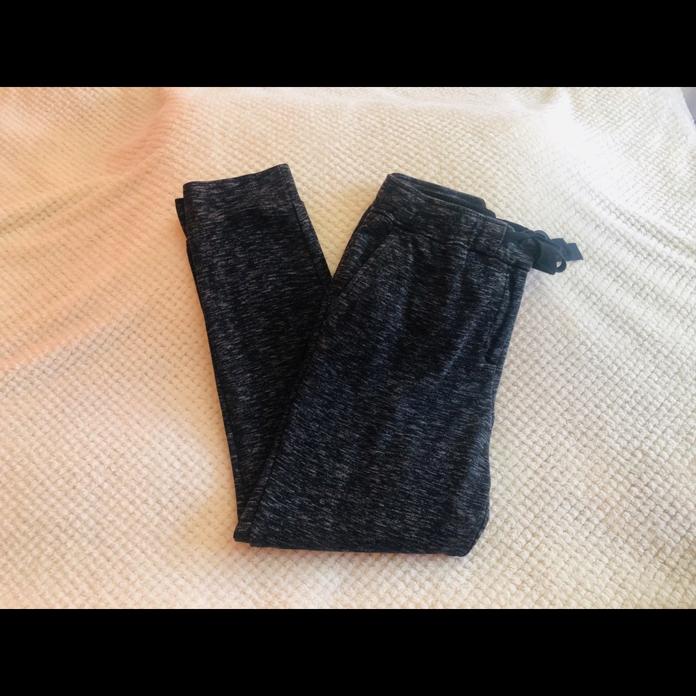 LOFT Black and Gray Marled Joggers Size 14.